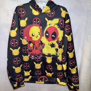 Pokemon Deadpool Hoodie XXL Pikachu Mashup All Over Print Graphic Sweatshirt
